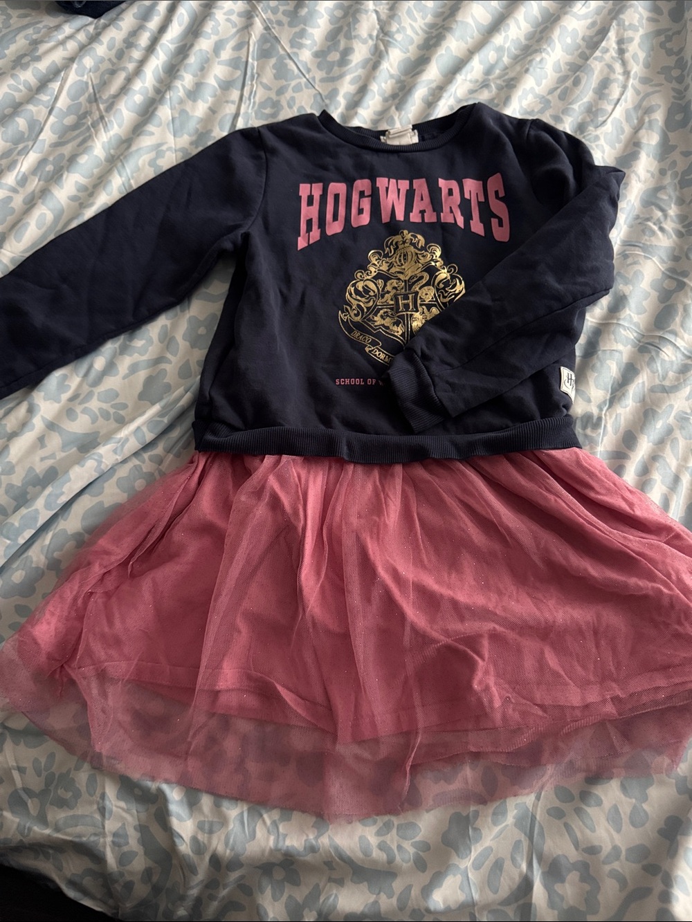 Hogwarts Kids Navy Sweatshirt and Pink Tulle dress Harry Potter collection